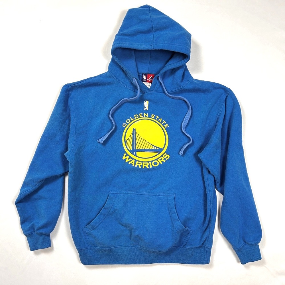 Majestic Golden State Warriors NBA Hoodie Mens Medium Blue Fleece Gorpcore